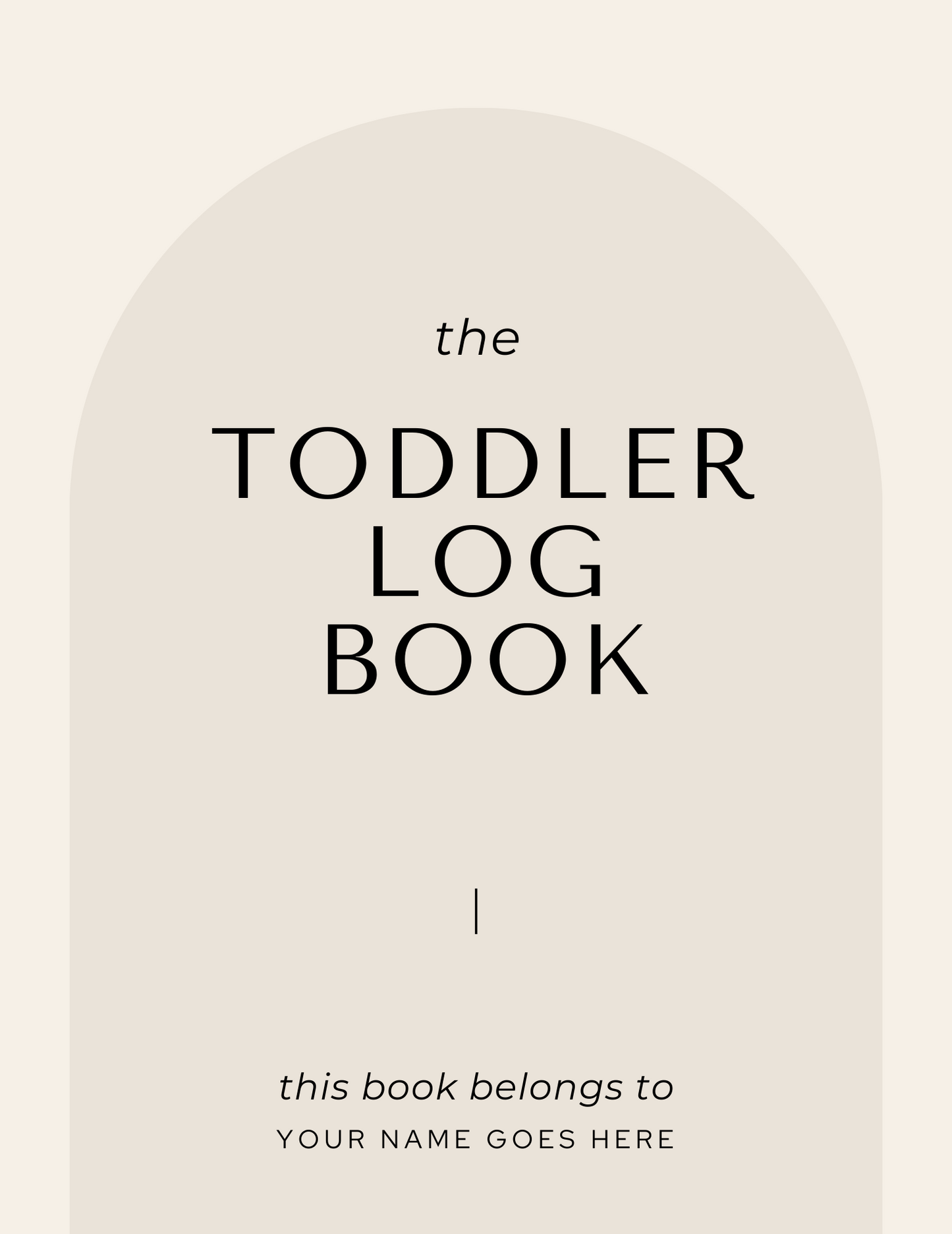 Toddler Tracker Journal