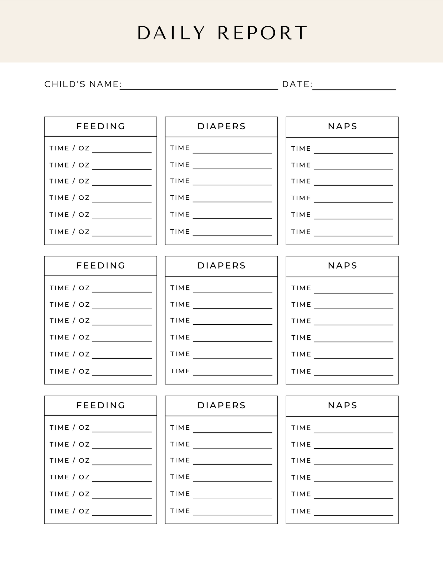 Toddler Tracker Journal